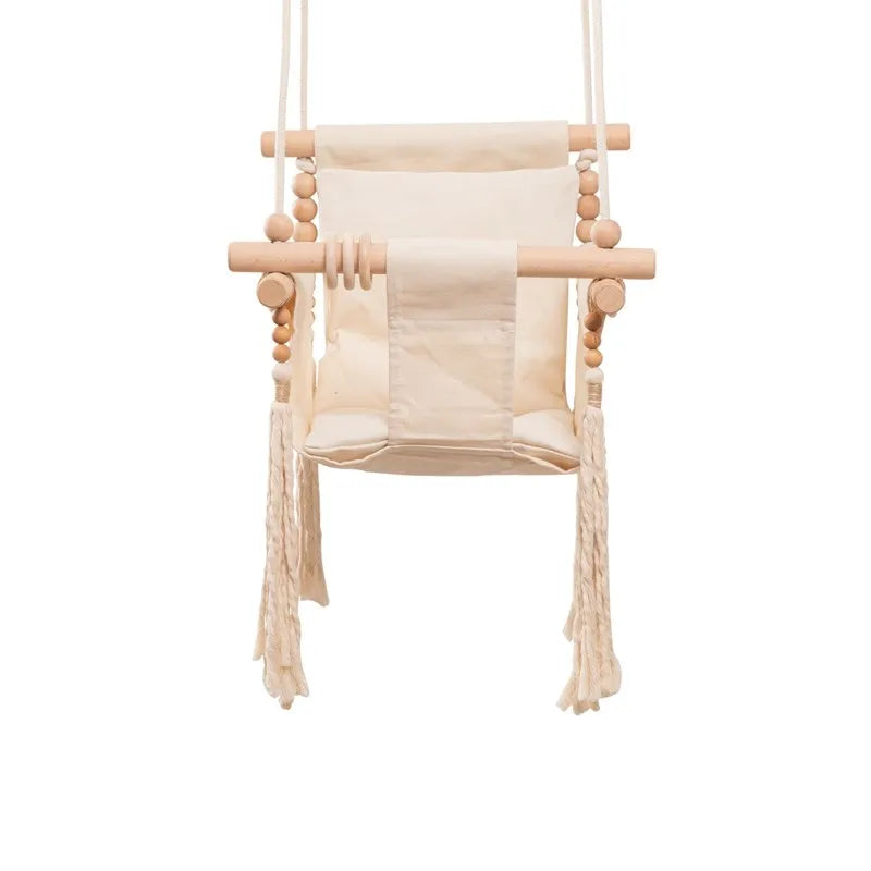 Chaise balançoire en bois pour enfants