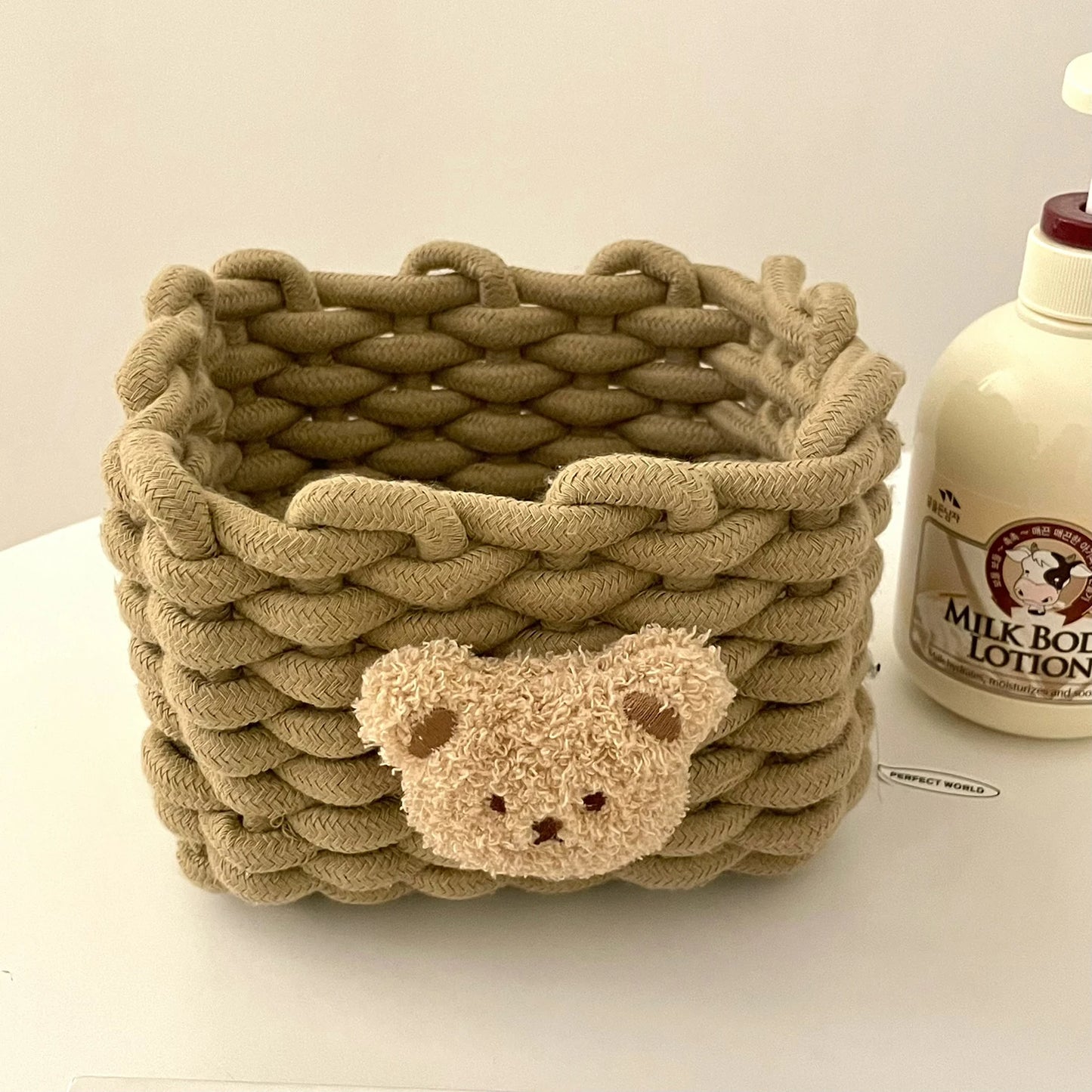 Mini paniers en corde de coton tissée à la main