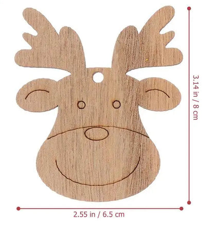 Décorations de sapin – Têtes de rennes en bois (20 pièces)