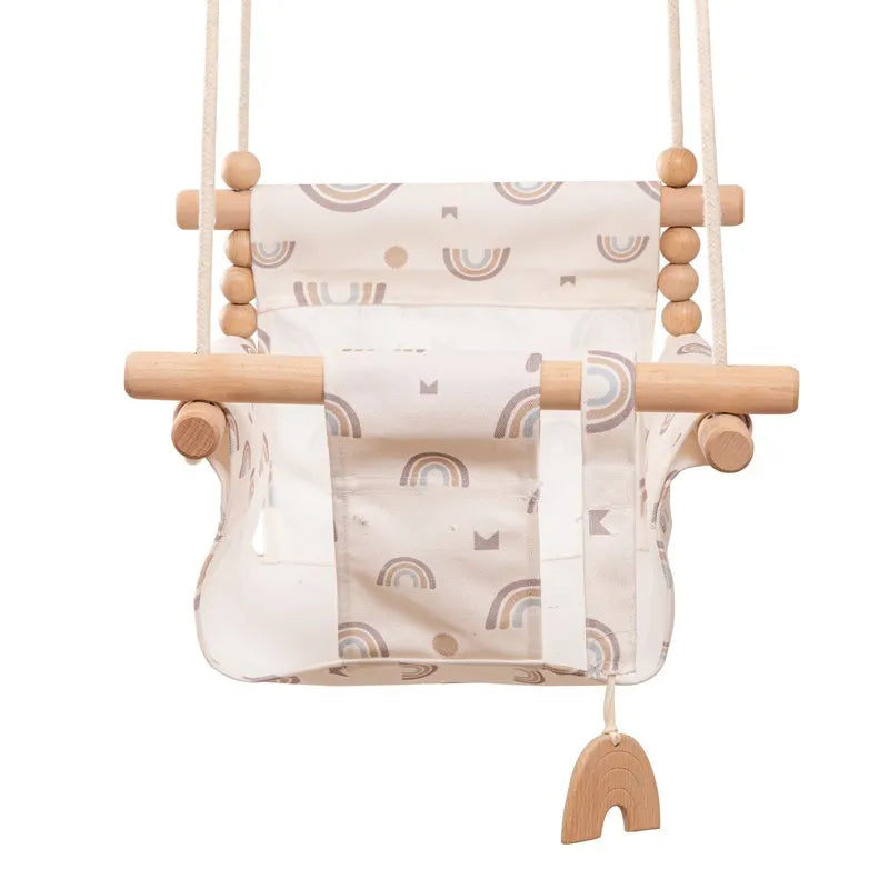 Chaise balançoire en bois pour enfants