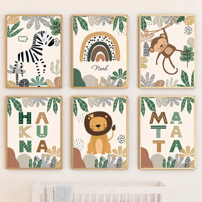 Toiles décoratives animaux de la jungle