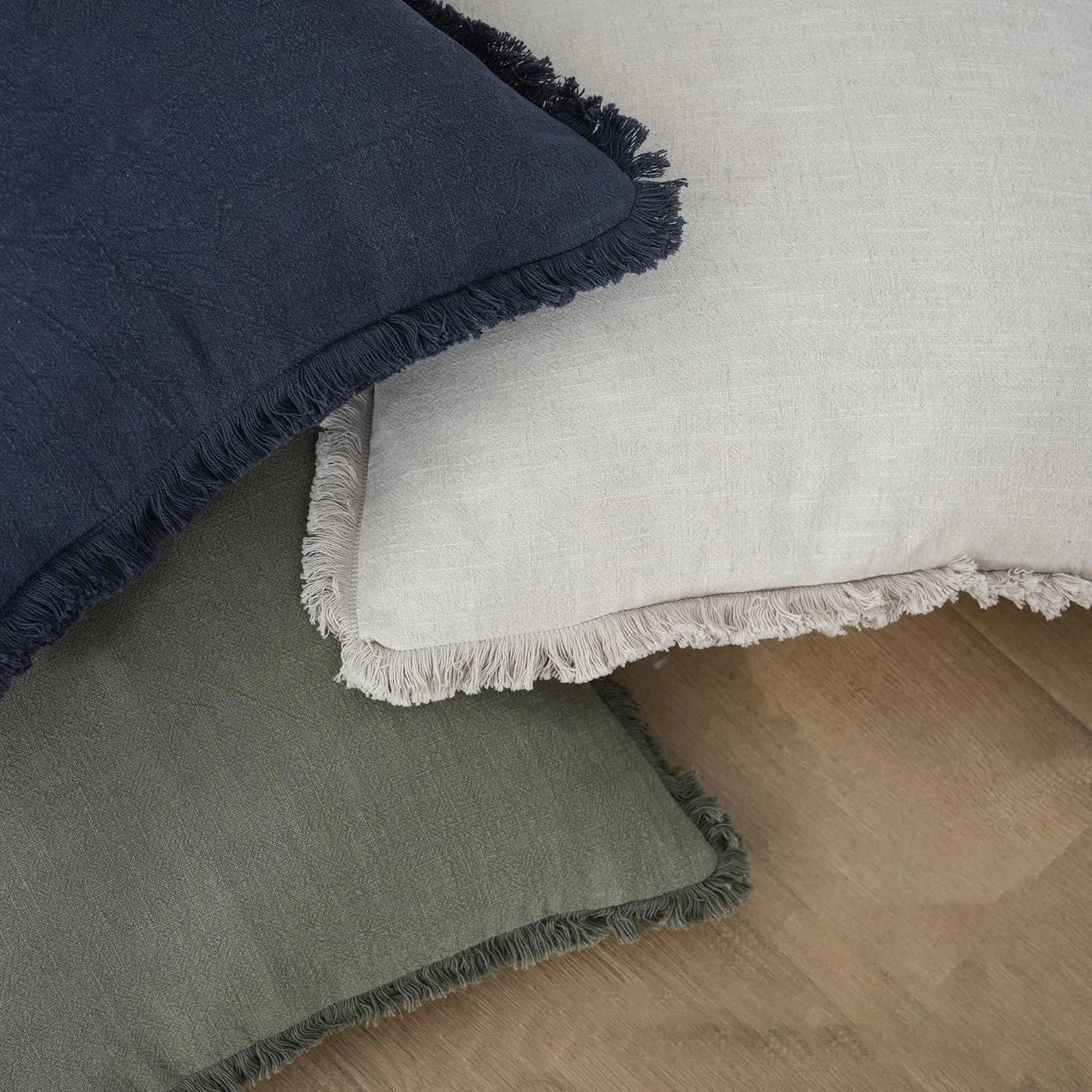 Housse de coussin à frange