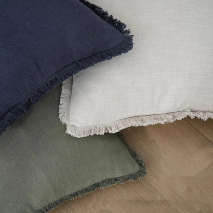 Housse de coussin à frange