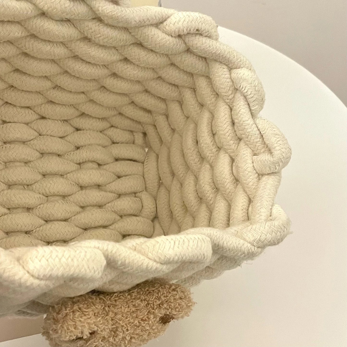 Mini paniers en corde de coton tissée à la main