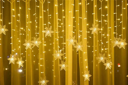 Guirlande de Noël flocon de neige en rideau lumineux