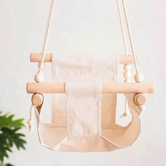 Chaise balançoire en bois pour enfants