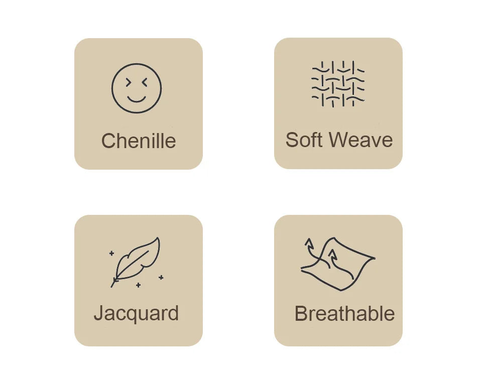 Housse de coussin en chenille douce