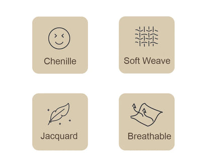 Housse de coussin en chenille douce