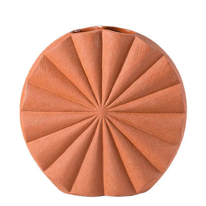 Vase rond en céramique terracotta – Élégance naturelle & design bohème