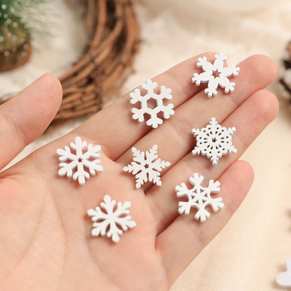 Flocon de neige blanc en bois