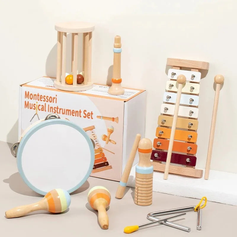 Jeux musicaux en bois certifiés CE – xylophone & maracas pour enfants 3 à 6 ans