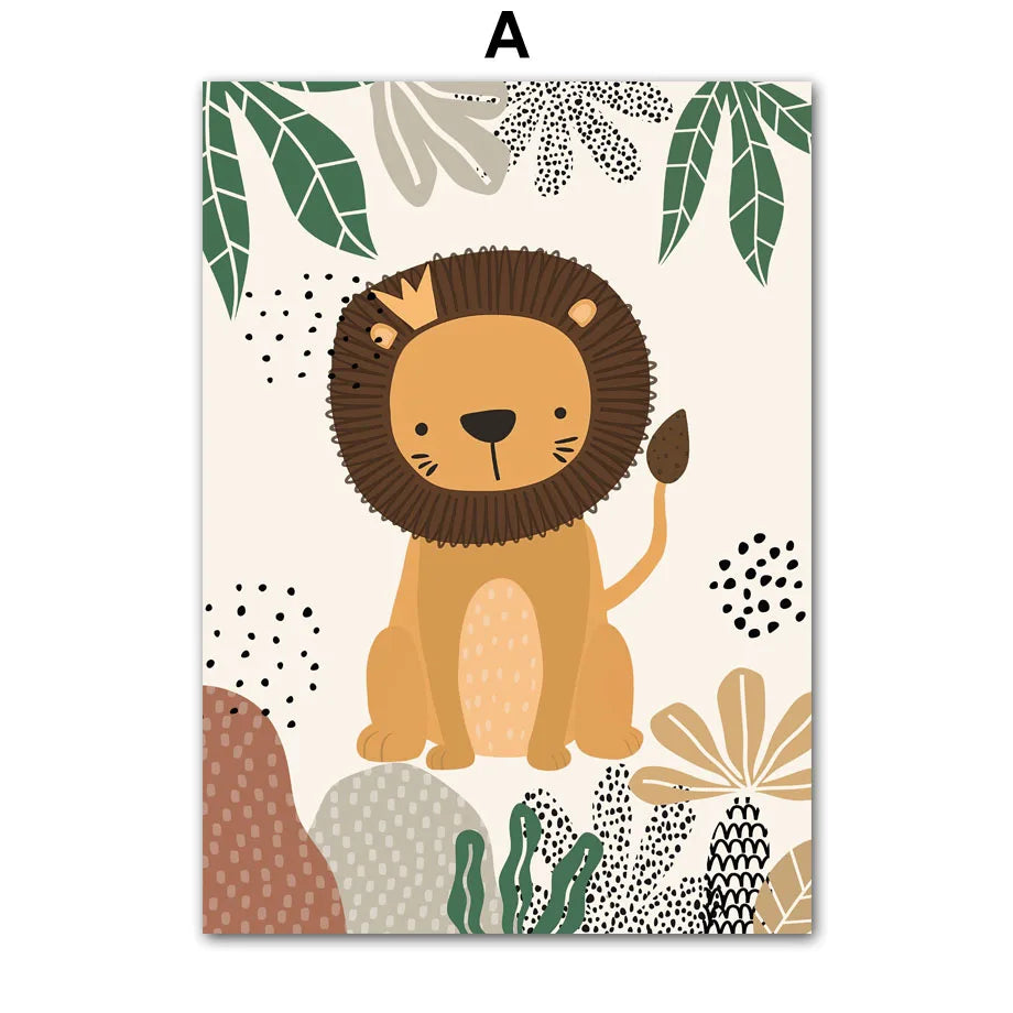 Toiles décoratives animaux de la jungle