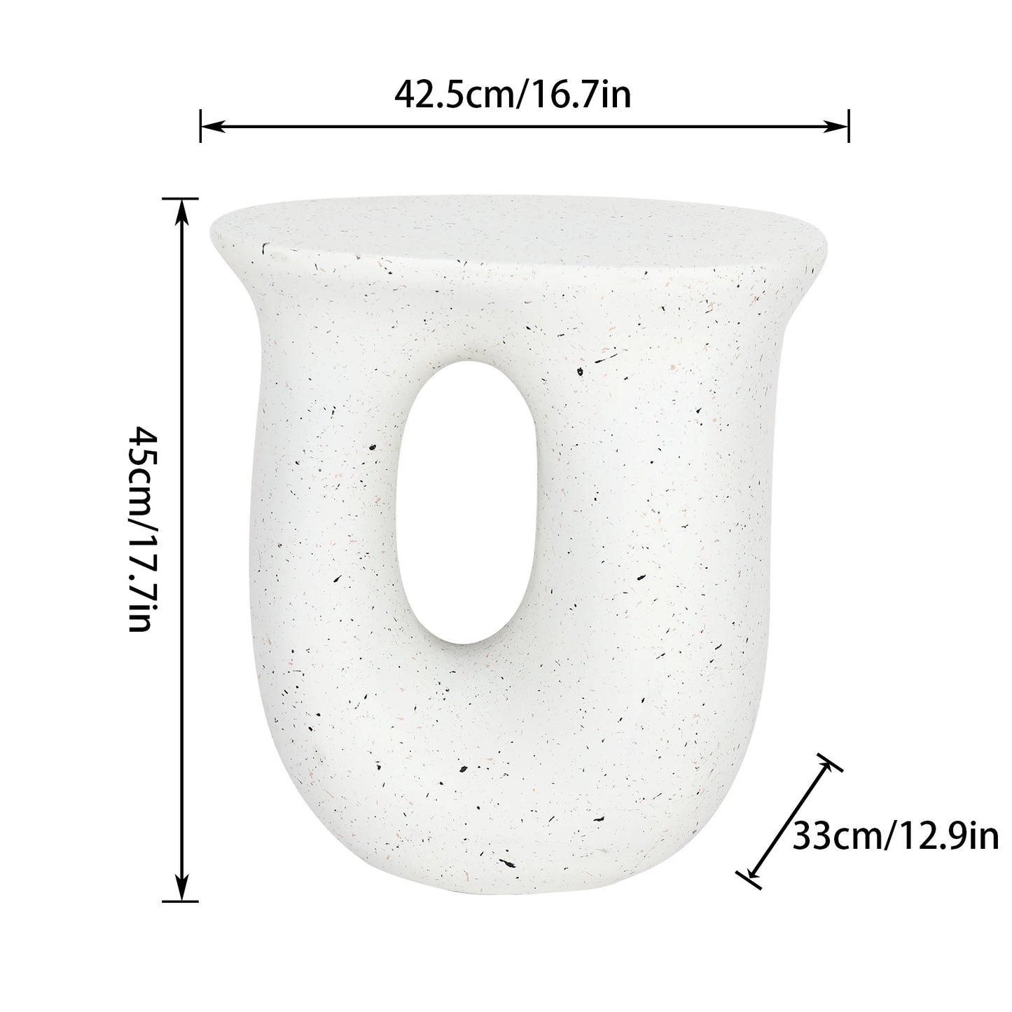 Petite table d’appoint en béton blanc – Design minimaliste