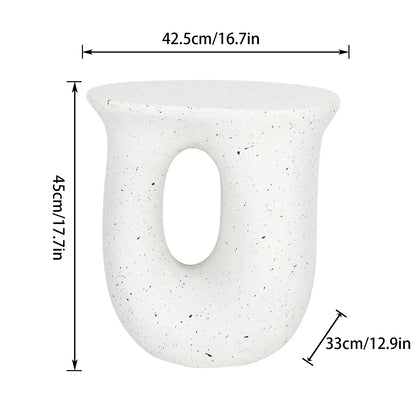 Petite table d’appoint en béton blanc – Design minimaliste