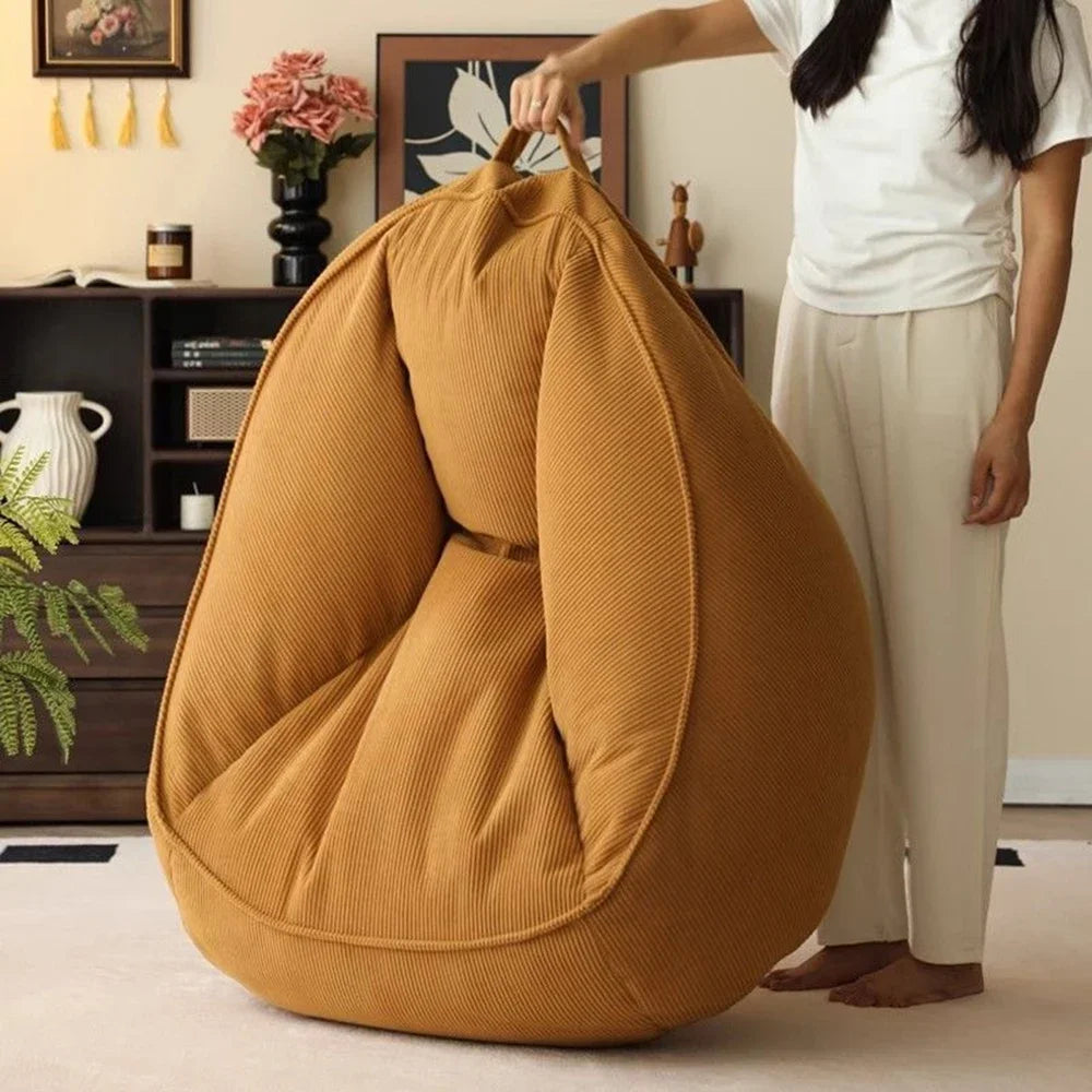 Pouf paresseux velours côtelé