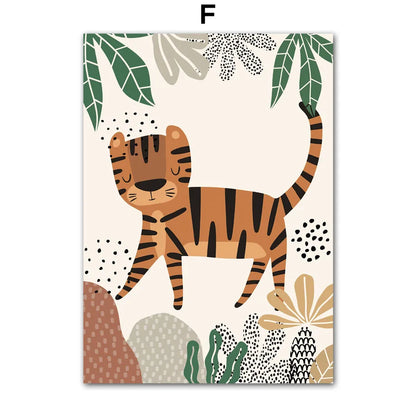 Toiles décoratives animaux de la jungle